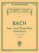 G SCHIRMER BACH Two- & Three-part Inventions For The Piano
