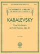 G SCHIRMER KABALEVSKY Easy Variations On Folk Themes Opus 51 For Piano