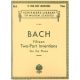 G SCHIRMER J S Bach 15 Two Part Inventions For The Piano