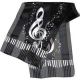AIM GIFTS BLACK G-clef Keyboard Music Scarf 13