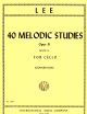 INTERNATIONAL MUSIC SEBASTIAN Lee 40 Melodic Studies Opus 31 Book 2 For Cello