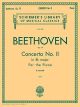 G SCHIRMER BEETHOVEN Concerto No 2 In B Flat Major Opus 19 For Two Pianos Four Hands