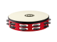 MEINL TAH2BK-R-TF Dual Row Synthetic Head Wood Tambourine Mixed Steel/brass Jingles