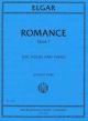 INTERNATIONAL MUSIC ELGAR Romance Opus 1 For Violin & Piano Edited By Edward Elgar