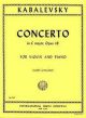 INTERNATIONAL MUSIC KABALEVSKY Violin Concerto In C Major Opus 48 For Violin & Piano Reduction