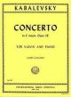 INTERNATIONAL MUSIC KABALEVSKY Violin Concerto In C Major Opus 48 For Violin & Piano Reduction