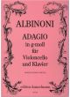 EDITION KUNZELMANN ALBINONI Adagio In G Minor For Cello & Piano Edited By Werner Baroque