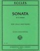 INTERNATIONAL MUSIC ECCLES Sonata In G Minor For Cello & Piano
