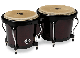 LATIN PERCUSSION LPA601 Aspire Wood Bongo, Black Hardware Dark Wood