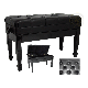 BENCHWORLD MAESTRO 1g Pe Duet Size Adjustable Piano Bench With Storage In Polished Ebony