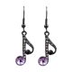 AIM GIFTS MUSIC Note Earring With Clear/purple Crystals