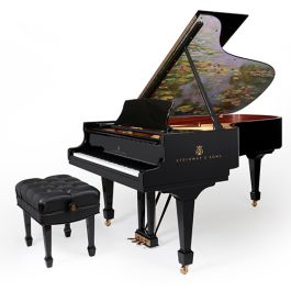 MODEL B 6'11' GRAND PIANO IN EBONY POLISH WITH MONET WATER LILIES