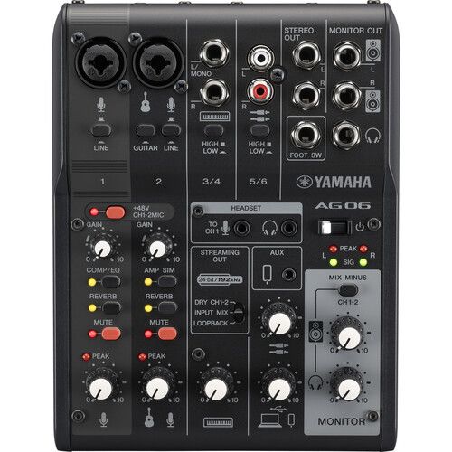 AG06MK2 BLACK 6-CHANNEL LIVE STREAMING MIXER W/ USB AUDIO