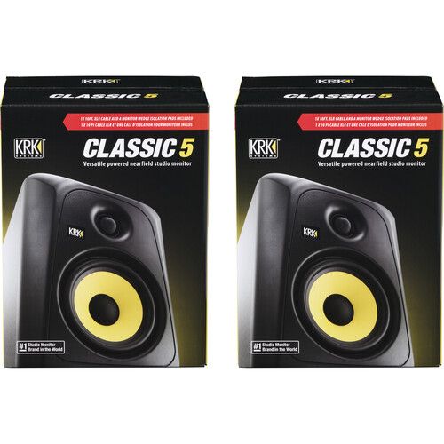 2台 KRK CLASSIC 5 パワードスタジオモニター KRK Classic 5」製品レビュー：Bass Boostで低域を拡張するクラスAB