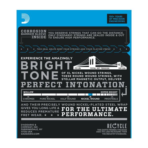 EXL115 XL NICKEL WOUND BLUES/JAZZ/ROCK ELECTRIC GUITAR STRINGS
