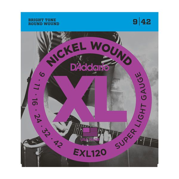 EXL120 XL NICKEL WOUND SUPER LIGHT GAUGE ELECTRIC GUITAR STRINGS