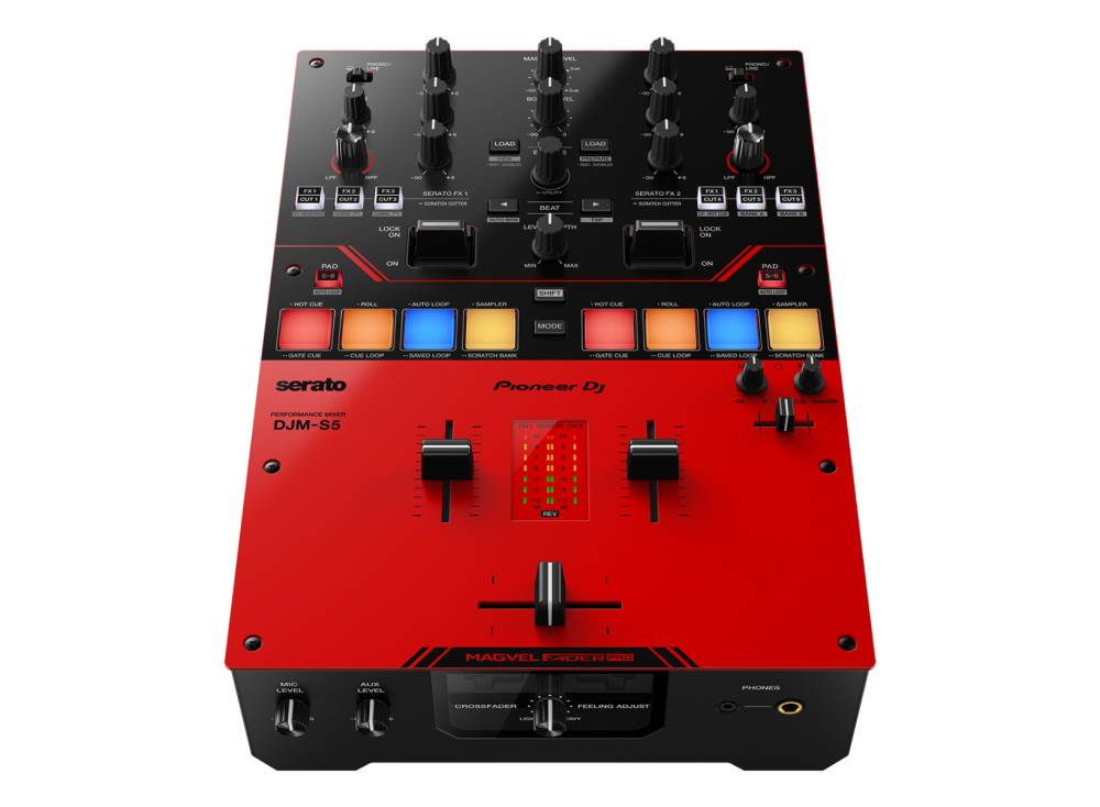 DJM-S5 | SCRATCH-STYLE 2-CHANNEL DJ MIXER | GLOSS RED | Tom Lee Music