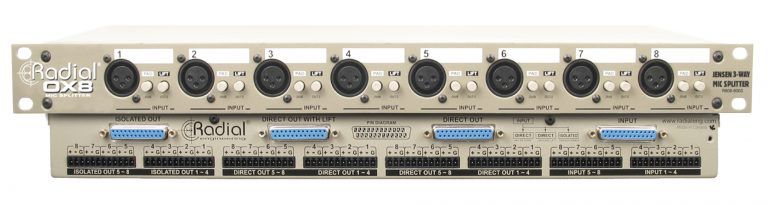OX8-J | 8-CHANNEL MIC SPLITTER WITH JENSEN ISOLATION TRANSFORMERS