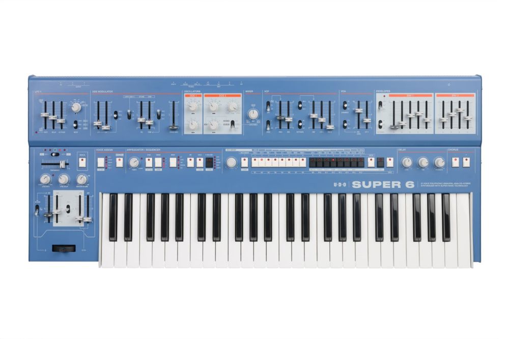 SUPER 6 | KEYBOARD BLUE | 12-VOICE BINAURAL ANALOG-HYBRID