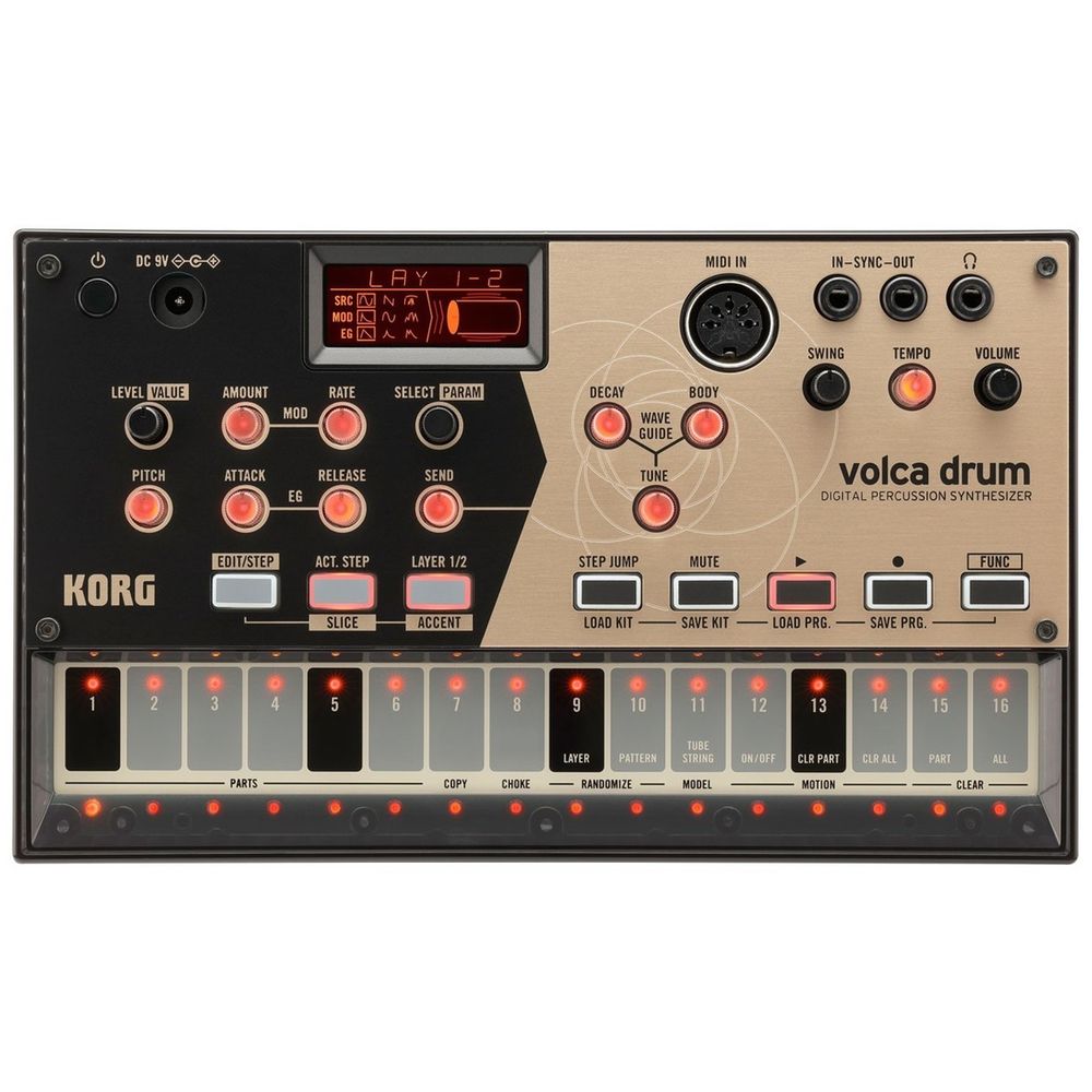 VOLCA DRUM SYNTHESIZED DRUM MACHINE W/ 16-STEP SEQUENCER | Tom Lee