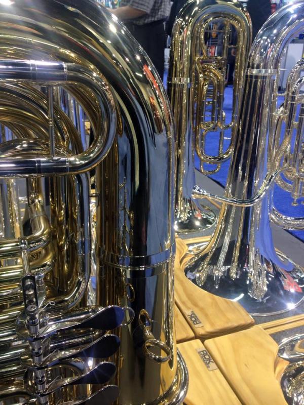 Some shiny tubas going on at the John Packer booth!