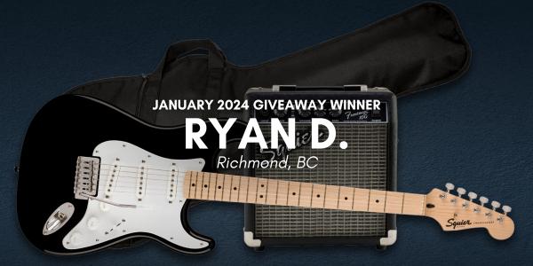 January 2024 Squier Sonic Stratocaster Pack Winner: Ryan D