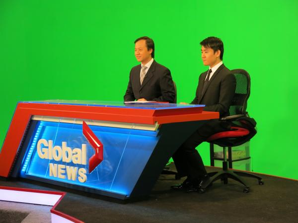 Young Steinway Artist Being Interviewed by Global TV