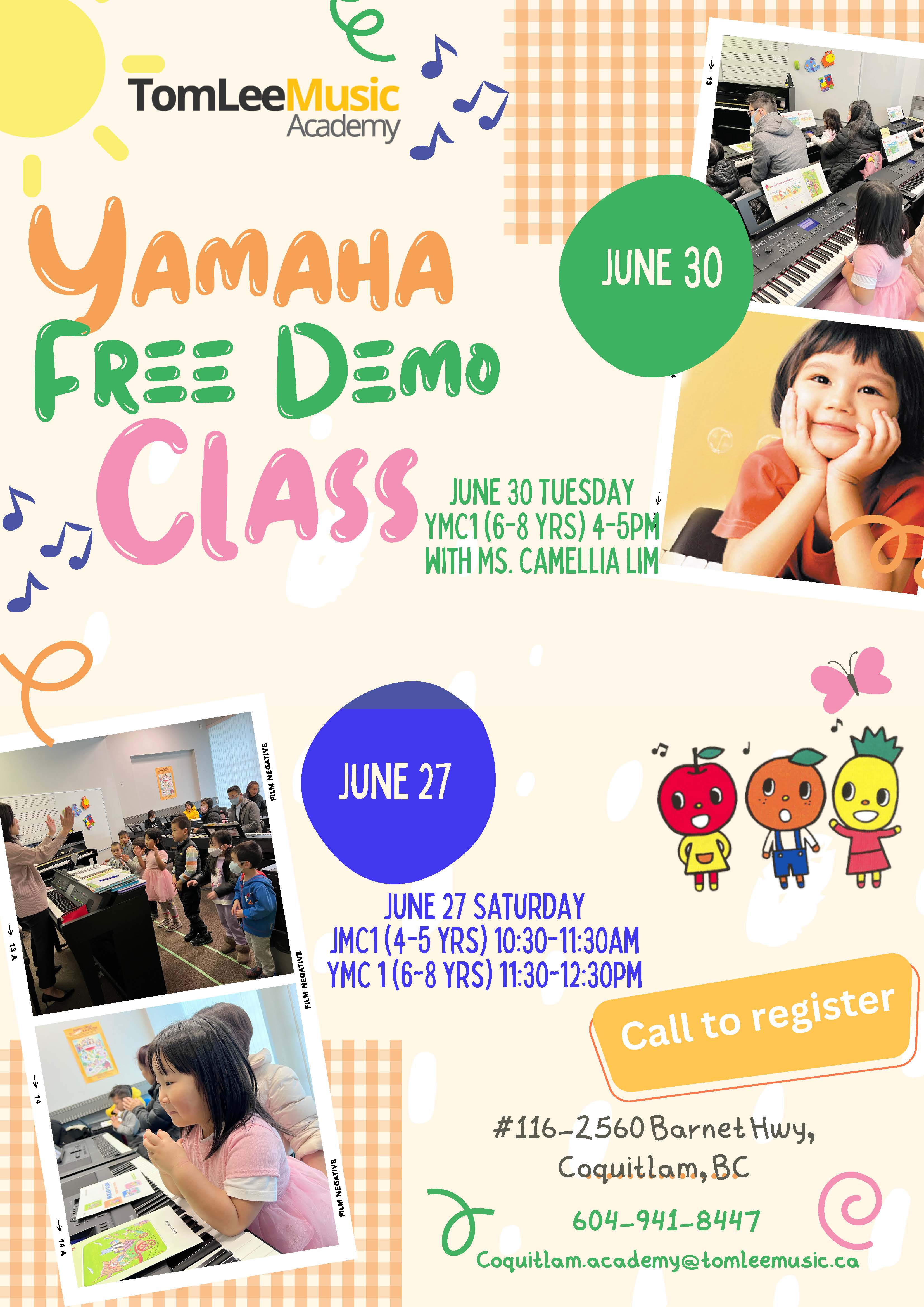 Yamaha Music Free Demo Classes