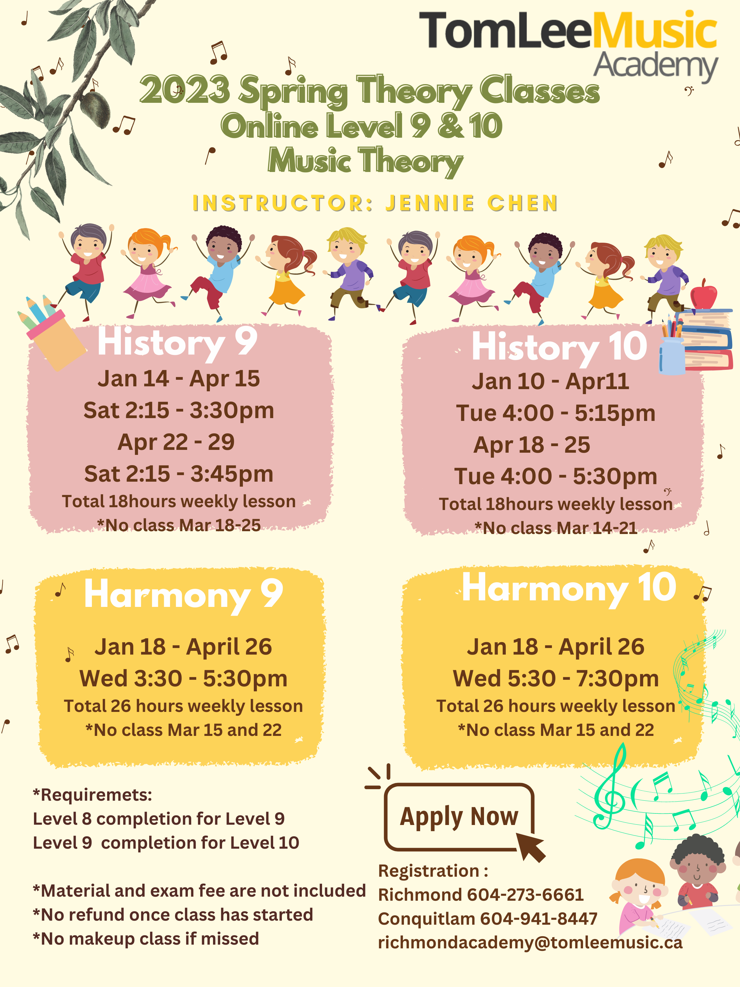 Spring 2023 Online Music Theory Classes