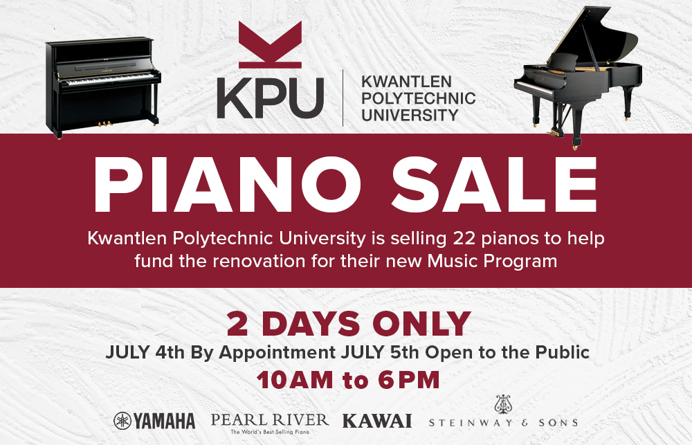 Kwantlen Polytechnic University Piano Sale!