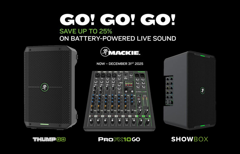 Mackie GO GO GO Save up to 25% on Battery-Powered Live Sound