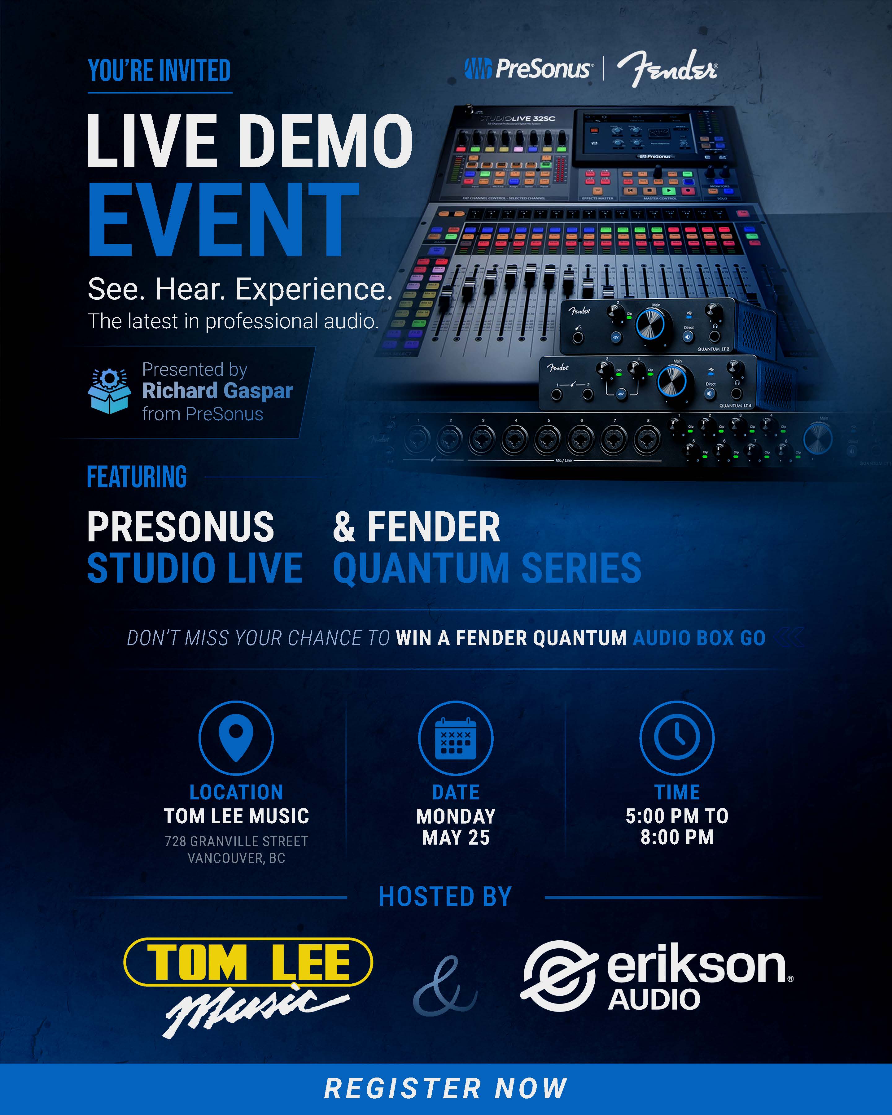 PreSonus | Fender Live Demo Event
