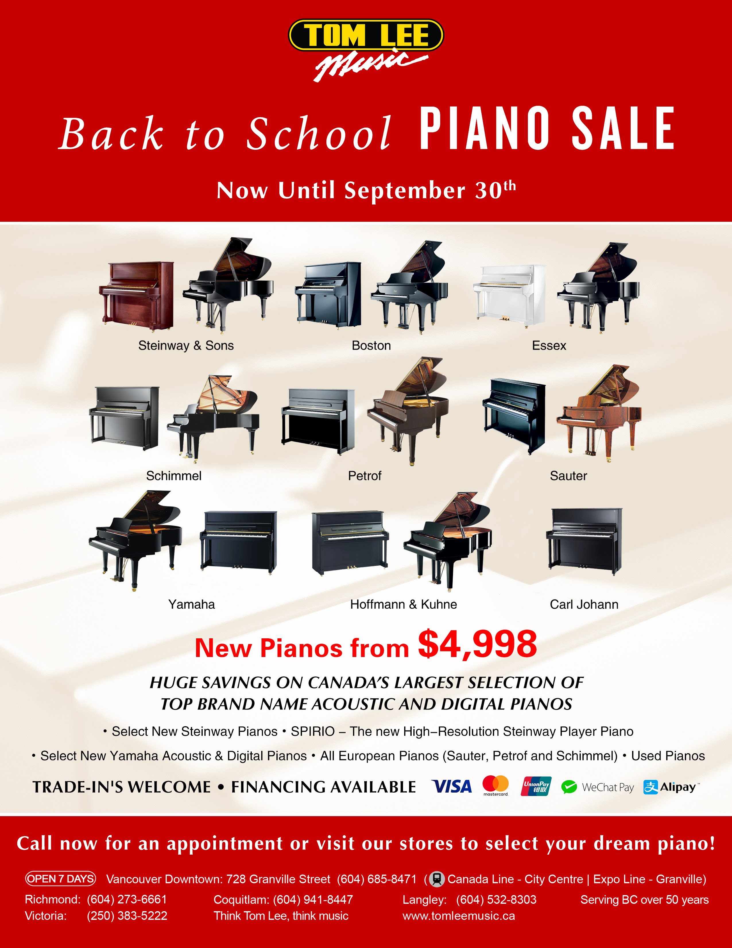 Back To School Piano Sale