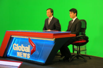 Young Steinway Artist Being Interviewed by Global TV