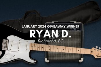 January 2024 Squier Sonic Stratocaster Pack Winner: Ryan D